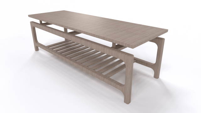 Coffee table wood 3D Model .c4d .max .obj .3ds .fbx .stl .blend 