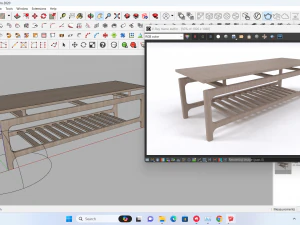 Mesa de centro de madeira Modelo 3D