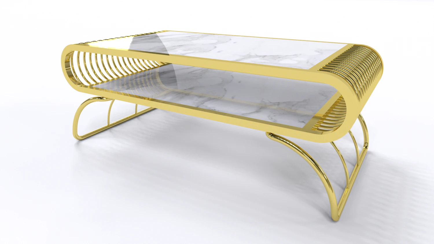 Coffee table stainless 3D Model .c4d .max .obj .3ds .fbx .stl .blend 