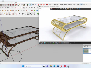 Coffee table stainless 3D Model