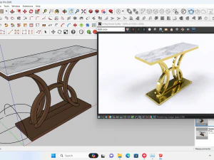 Console table stainless 3D Model