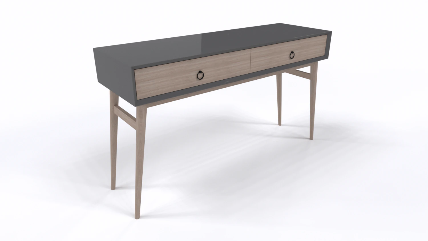 Console table wood 3D Model .c4d .max .obj .3ds .fbx .stl .blend 