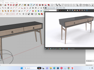 Console table wood Modelo 3D