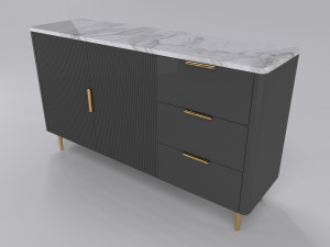 Buffet 3 drawers and 2 doors 3D-Modell