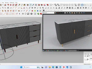 Buffet 3 drawers and 2 doors 3D Model