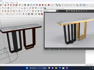 Ret&acirc;ngulo de mesa de console de luxo Modelo 3D