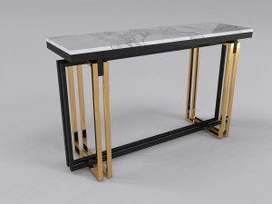 Luxury console table rectangle legs 3D Model