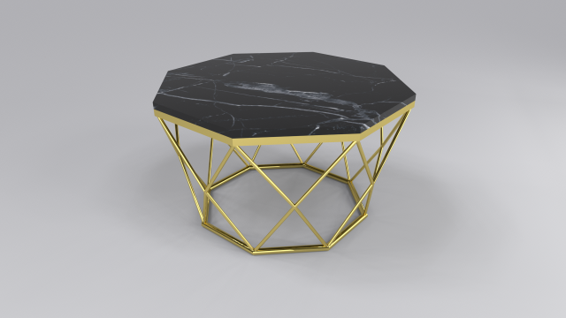 Coffee table hexagonal Model 3D .c4d .max .obj .3ds .fbx .stl .blend 