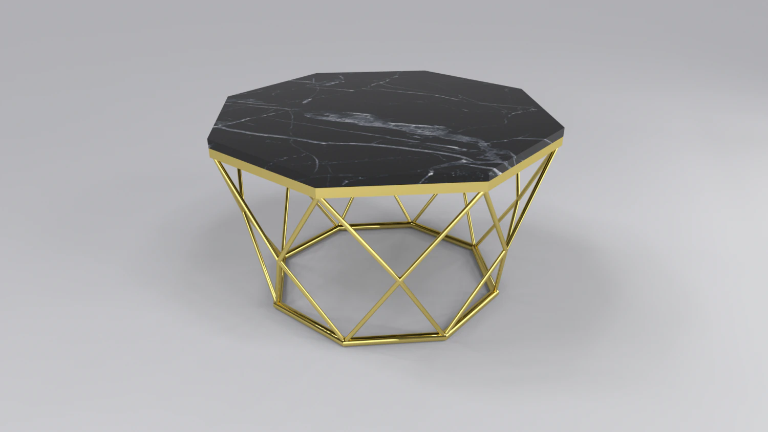 Coffee table hexagonal 3D Model .c4d .max .obj .3ds .fbx .stl .blend 