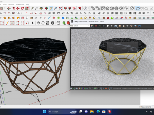 Coffee table hexagonal Model 3D