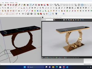 Luxury console table round 3D Model