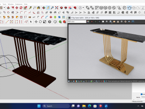 Luxury console table pipa U 3D 模型