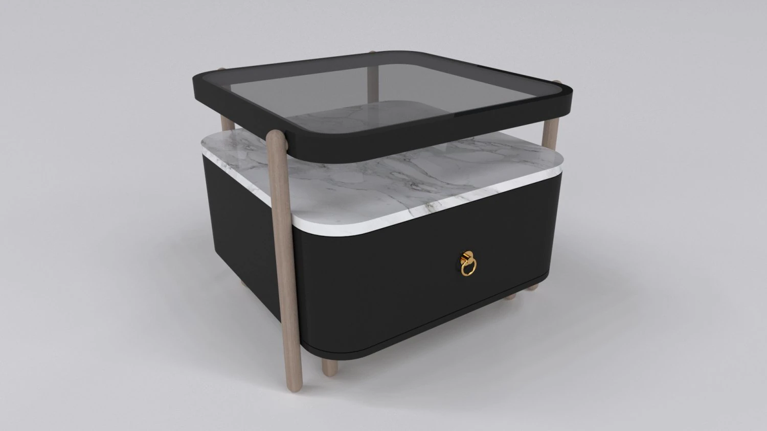 Unique bedside 3D Model .c4d .max .obj .3ds .fbx .stl .blend 