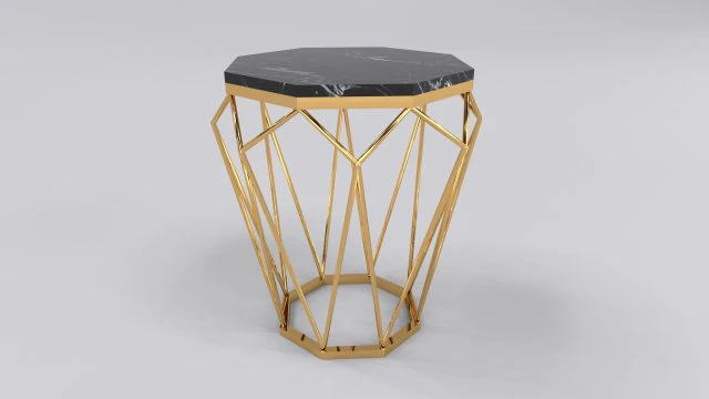 Bijzettafel zeshoekig 3D Model .c4d .max .obj .3ds .fbx .stl .blend 