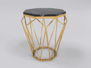 サイドテーブル 六角形 3Dモデル