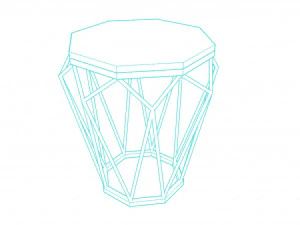 Bijzettafel zeshoekig 3D Model