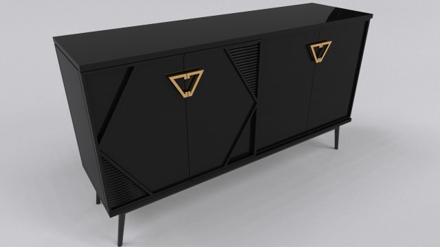 Luxury Sideboard black Modelo 3D .c4d .max .obj .3ds .fbx .stl .blend 
