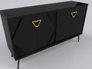 Luxury Sideboard black Model 3D
