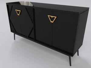 Luxury Sideboard black Modelo 3D
