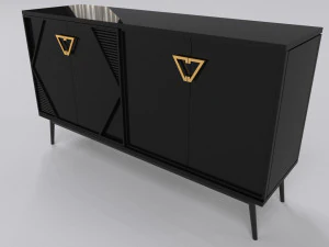 Credenza di lusso nera Modello 3D