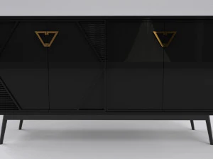 Credenza di lusso nera Modello 3D