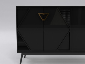 Luxury Sideboard black Modelo 3D