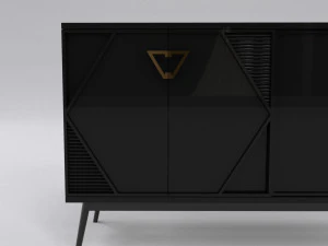 Credenza di lusso nera Modello 3D