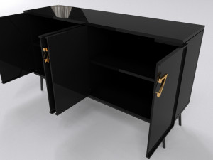 Luxury Sideboard black Modelo 3D