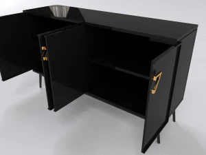 Credenza di lusso nera Modello 3D