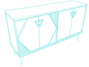 Luxury Sideboard black Modelo 3D