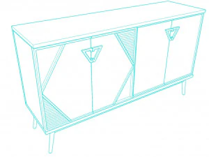 Credenza di lusso nera Modello 3D