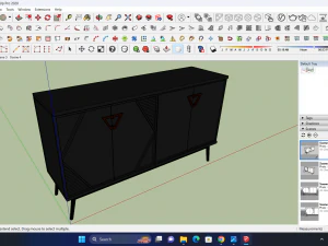 Credenza di lusso nera Modello 3D