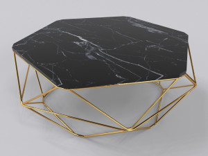 Luxury coffee table stainless gold 3D Model