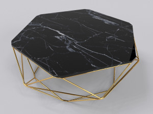 Luxury coffee table stainless gold 3D Model