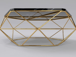 Luxury coffee table stainless gold 3D Model