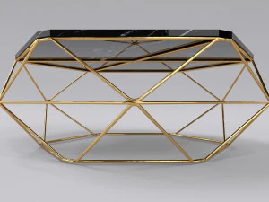 Luxury coffee table stainless gold 3D Model