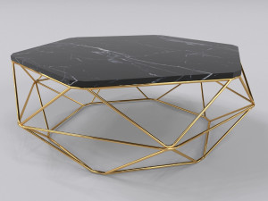 Luxury coffee table stainless gold 3D Model