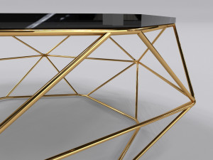 Luxury coffee table stainless gold 3D Model