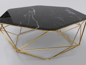 Luxury coffee table stainless gold 3D Model
