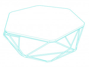 Luxury coffee table stainless gold 3D Model