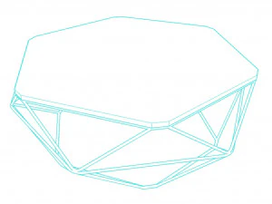 Luxury coffee table stainless gold 3D Model