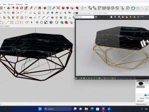 Luxury coffee table stainless gold 3D Model