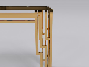 Console table stainless with marble black calacatta 3D 모델