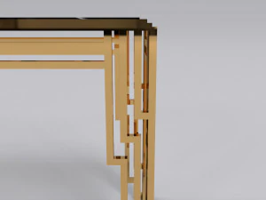 Console table stainless with marble black calacatta 3D Model