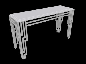 Console table stainless with marble black calacatta 3D 모델