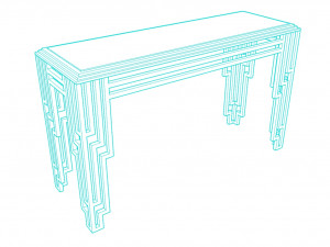 Console table stainless with marble black calacatta 3D 모델