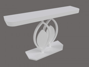 Gold console table wooden accent 3D Model