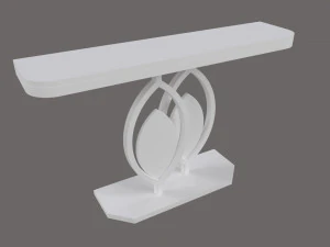 Gold console table wooden accent 3D Model