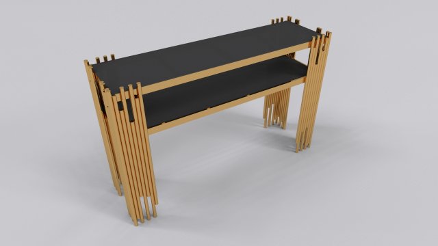 Gold console table top glass 3D Модель .c4d .max .obj .3ds .fbx .stl .blend 