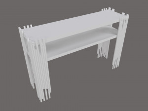 Gold console table top glass 3D Модель